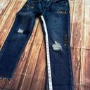 Kendall + Kylie  Women Embroidered Distressed Cropped Boyfriend Blue Jeans Sz 28 Photo 4