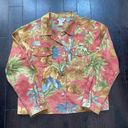 Coldwater Creek Vintage  Floral Canvas Denim Jacket Women's Made In USA Sz. Large Photo 0