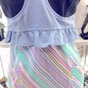 Urban Renewal vintage GOGO girl babydoll striped pastel colors blouse tunic XS Blue Photo 9