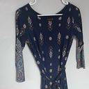 Renee C . Paisley Knee Length Celene Knit Dress Navy Blue XS extra-small Photo 9