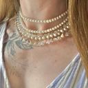 American Vintage Vintage “Darling” Three Strand Pearl Aurora Crystal Choker Necklace Rainbow Photo 1