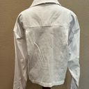 Good American  White Distressed Cropped Oxford Button-Down Shirt Photo 9