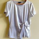 Inc international NEW  Concepts Twist-Front Shine T-Shirt Size XL Metallic Silver Photo 1