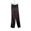 EXPRESS  BLACK HIGH WAISTED SATIN SLIT FRONT STRAIGHT PANTS SZ 00R Photo 2