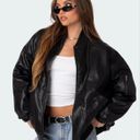 Edikted Faux Leather Oversized Bomber Jacket Photo 2