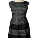 Tiana B . Fit & Flare Party Dress Cap Sleeves Black Illusion Lace Women’s 14 Photo 0