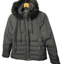 Style & Co  Down Filled Hooded Quilted Jacket Black Faux Fur Trim Size Medium Photo 1