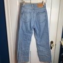 ZARA  High Waist Button-fly Wide Leg Raw Hem Blue Denim Jeans Size 4 Photo 5