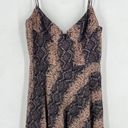 Blue Life  Women's Snake Print Sweetheart Corset V-Neck Mini Dress Brown Medium Photo 5