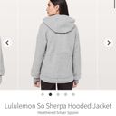 Lululemon  So Sherpa Wool Blend Boucle Gray Heather Hooded Zip Jacket size 2 Photo 5