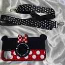 Minnie Mouse iPhone Case Cute Case 3D Cartoon Camera Design Lanyard Strap Black Photo 0