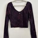 Lululemon  Size 10 Align Long Sleeve Crop Shirt Women's Diamond Dye Cassis Black Photo 1