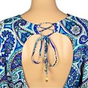 Trina Turk  “Provence” blue/teal/white paisley dress/Swim cover-up. Small. EUC Photo 9