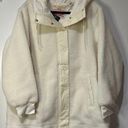 Levi's  Women's Sherpa Coated Button Hoodie Jacket Cream Size Medium NWT Plush Photo 0