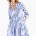 J.Crew Tiered Popover Dress Stripped Cotton Poplin S Size | XXS Does run a bit b Photo 0