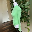 Blanc NWOT Mint Green Reverse Stitch long sleeve  Bodysuit | small Photo 6