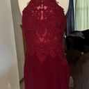 Boutique NARIANA Burgundy Red Halter A-Line Homecoming Formal Dress Photo 0