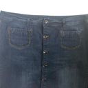 Lane Bryant  Women Jean Skirt 22 Blue Straight Style Button Front Denim Cowgirl Photo 3