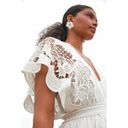 Farm Rio NWT  Richelier Midi in Off-white Lace Tiered Ruffle Dress XS $280 Photo 6