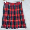 Talbots  Vintage Womens Size 12 Tartan Plaid Pleated Skirt Red‎ Green Photo 1