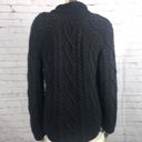 Tommy Bahama  Black Heavy Fisherman's Sweater Cable-knit Cardigan EUC size Medium Photo 4