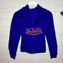 Von Dutch Zip Up Blue Hoodie with Orange Logo Signature Size Small Photo 4