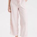 American Eagle  Outfitters Super High Rise Crop Wide Leg Linen Pants Women 16 Reg Photo 0