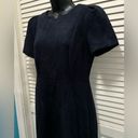 Calvin Klein Short Sleeve Faux Suede Sheath Dress Sz 10 Navy Back Zip Photo 1