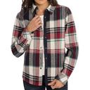 Orvis   Plaid Fleece Jacket Shacket Flannel Lined Metal Snap Shirt size S Photo 1