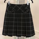 Loft Ann Taylor  Stretch size 0 black pleated plaid schoolgirl skirt y2k Photo 0