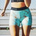 Zyia  BANDED TURQUOISE MARBLE HUSTLE SHORTS Photo 0