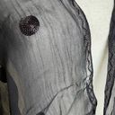 Vintage Sheer Black Scarf Embroidered Polka Dot Boho Fairy Grunge Goth 13x58 Photo 4