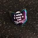 Wish I  I Was A Cat Rainbow Pin Photo 2