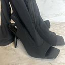 Steve Madden  Beverly black open toe thigh high sheer heel boots size 8.5 M Photo 8