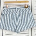 American Eagle  Outfitters Striped High Rise Mom Jean Shorts Blue White 10 Cuffed Photo 2