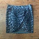 Lane Bryant  black & gray cheetah print knit faux wrap 18 pencil skirt Photo 0