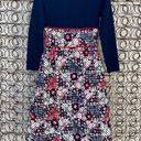 Vintage 60s Joseph Magnin red blue mod art deco quilted skirt fit flare dress Photo 1