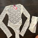 Edikted Sheer Lace Two Piece Bodysuit Photo 3