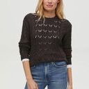 Michael Stars  Louisa Cable Knit Pointelle Pullover Sweater in Black Size Small Photo 0