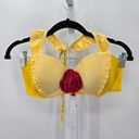 Disney  Bell Rose Yellow Padded Swimwear Bra Tie Back Costume Underwire Size S/M Photo 0