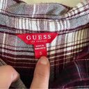 Guess  plaid flannel button down size small Photo 7