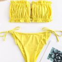 Zaful  Ruffle Tie Side Low Waisted Bandeau Bikini Swimsuit Photo 1