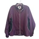 FootJoy  Windbreaker Jacket Women Size Large Purple Black Full Zip Lightweight Photo 0