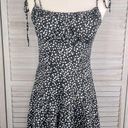 Shortie Romper Tie Shoulders Black/White Ditsy Floral Photo 0