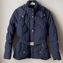 Cole Haan  Navy Down Coat Belted Hood Photo 0