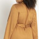 Eloquii  Trench Coat Camel Tab Snap Button Front Knee Length Belted Sz 18/20 NWT Photo 2