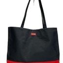 Lancôme Tote Bag black red canvas nylon Carryall Photo 0