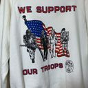 Jerzees Vintage we support our troops veteran military sweatshirt Photo 1