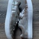 Toms  Lenox Silver Metallic Leather Sneakers 8.5 Photo 2