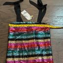 Show Me Your Mumu  Super Slip Tie Rainbow Sequin Party Dress Size XS New with Tag Photo 6